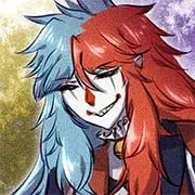 A shadowy figure, possibly the player character, looks disturbed as a brightly colored jester observes them. The image suggests the feeling of being trapped with a jester.